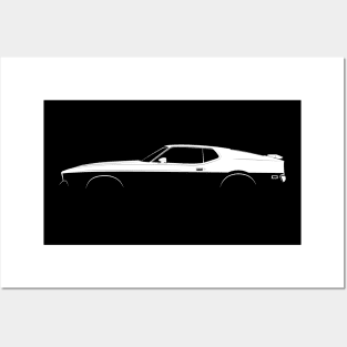 Ford Mustang Mach 1 (1971) Silhouette Posters and Art